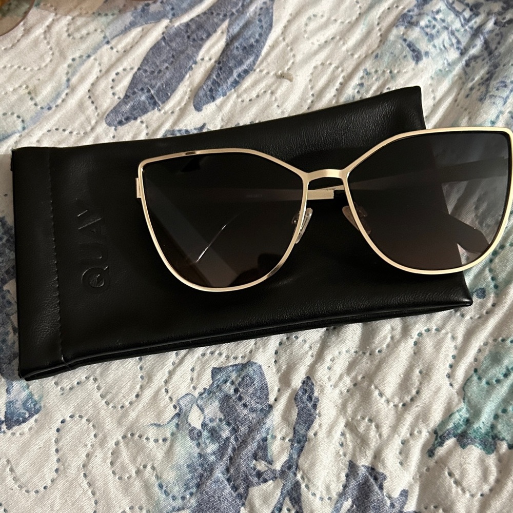 Quay Australia Gold and Black Women's Sunglasses
